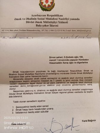 "İndi hüququnu tələb edən işçi təhdid altına düşür..."